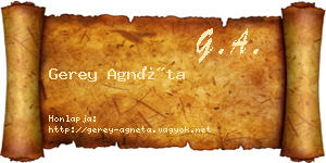 Gerey Agnéta névjegykártya